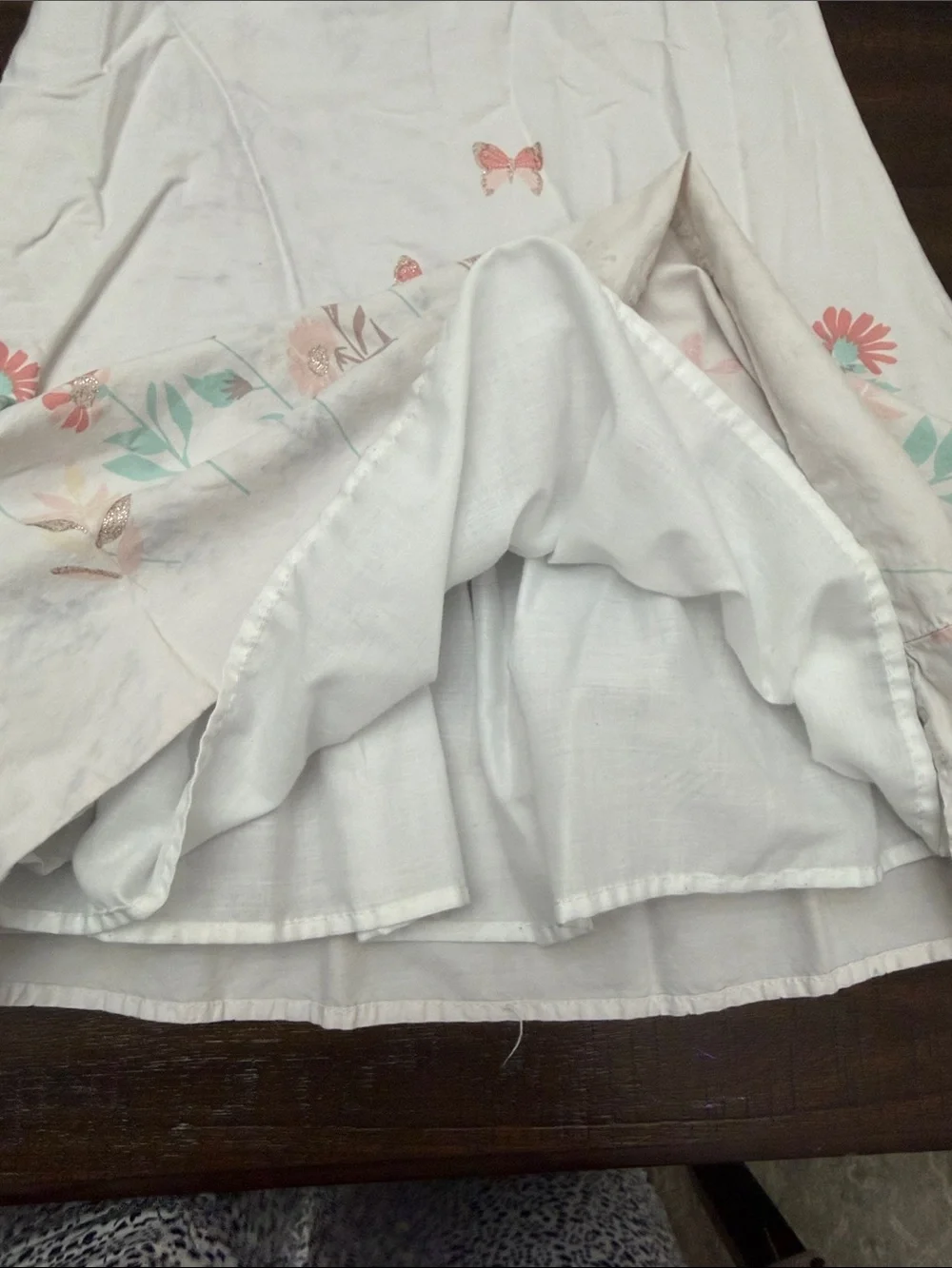 Gymboree Cream Sleeveless Dress with Pink & Mint Floral Print